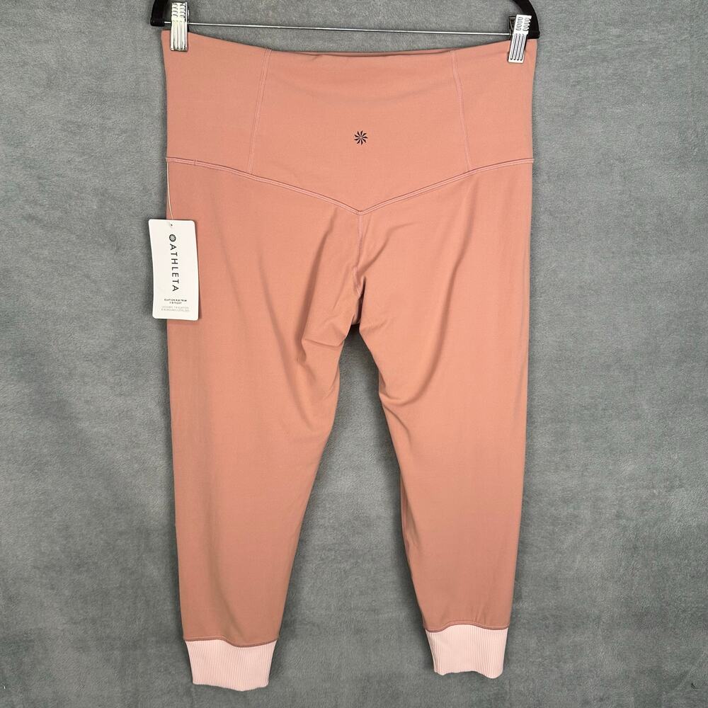 Athleta Leggings Womens 1X Pink Elation Rib Trim 7/8 Tight Workout Comfort Gym - Picture 6 of 14